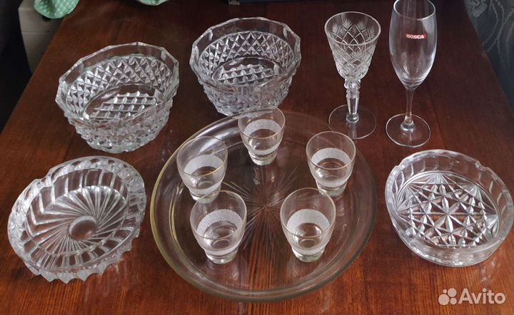 Посуда, хрусталь, салатники,фужеры, стопки СССР