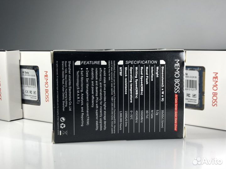 SSD 512GB msata MemoBoss для компьютера и ноутбука