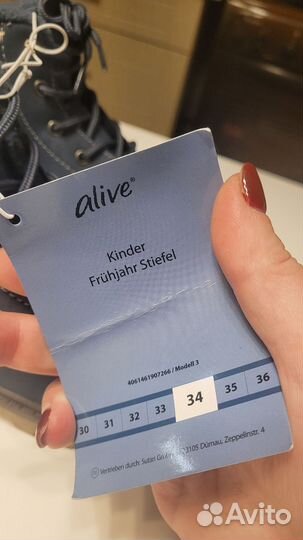 Ботинки демисезонные для мальчика 34