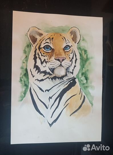 Тигр. Акварель