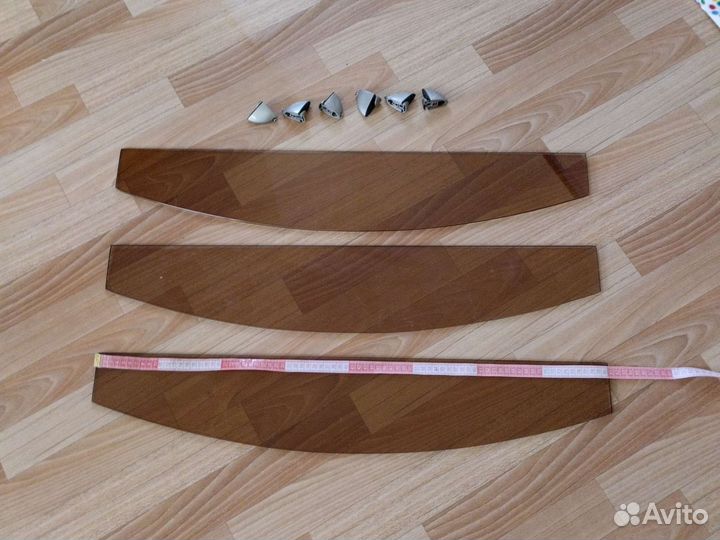 Полка затемнённое стекло с креплениями 3 шт