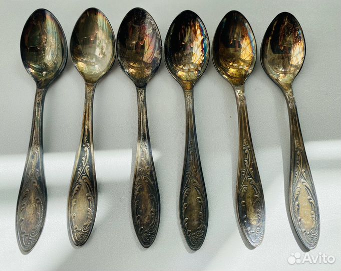 Кофейные ложки серебрение 6 штук