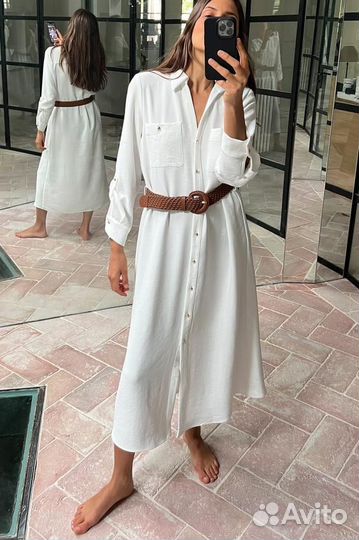 Платье-Рубашка Zara новая коллекция 2024