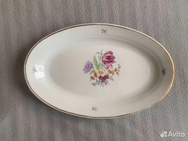 Фарфоровые большие блюда тарелка овальная круглая