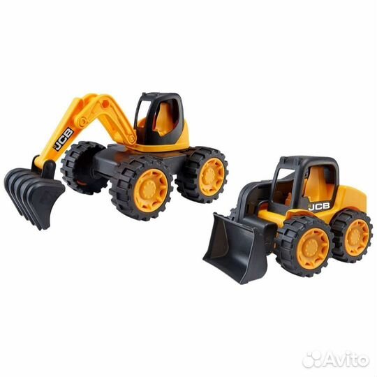 Игрушки машинки JCB экскаватор+мини погрузчик 18см