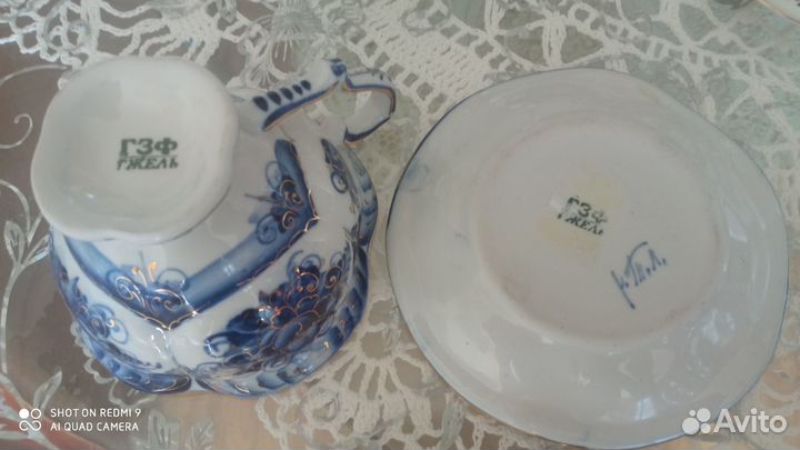 Чайная пара, гжель, ручная работа