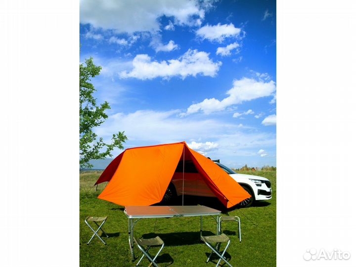 Маркиза/Тент на крышу автомобиля 3 стенки Серая