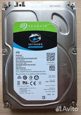 Жесткий диск Seagete SkyHawk HDD 4tb
