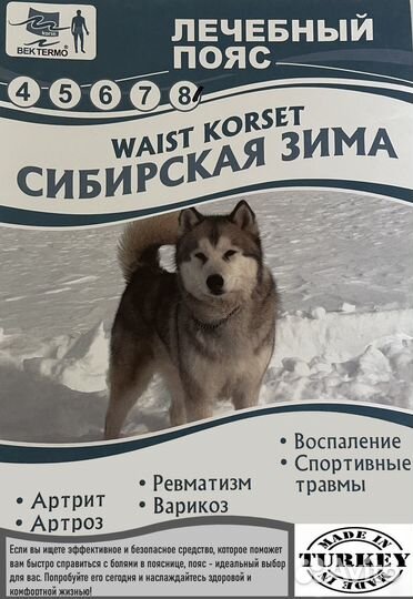 Лечебный пояс от боли в спине из собачьей шерсти