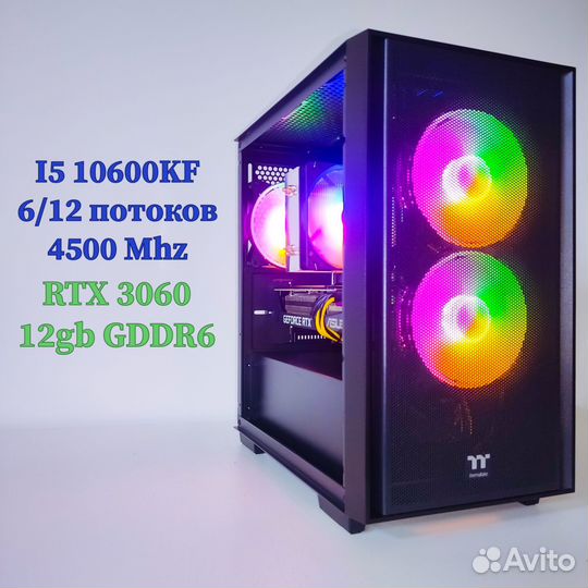 Игровой пк с гарантией RTX 3060 12gb I5 10600KF