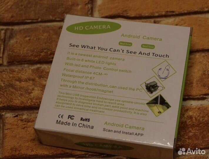 Эндоскоп для Android и пк USB с камерой 1м