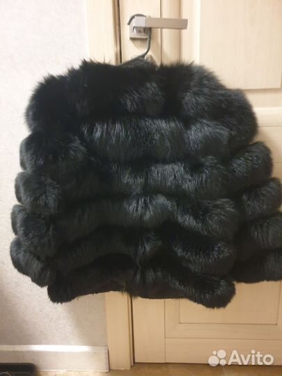 Полушубок из песца чёрный