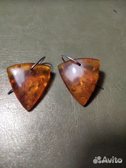 Серьги янтарь СССР