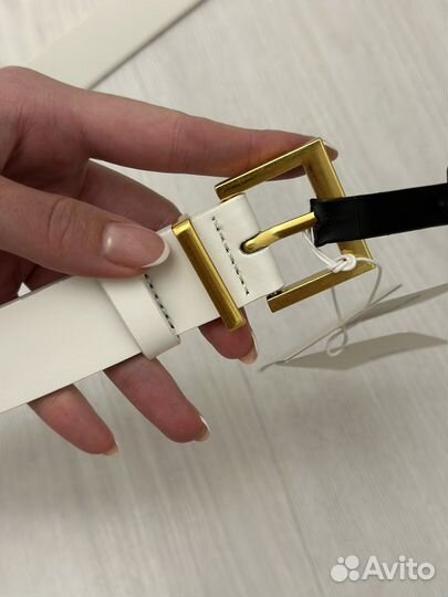 Ремень женский белый S