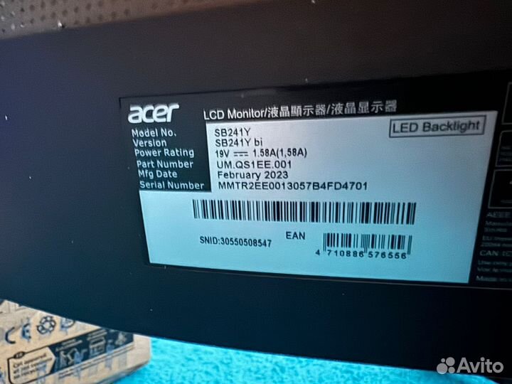 Монитор acer 24 75гц