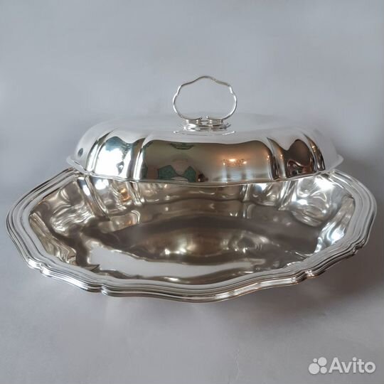 Соусник и блюда посеребренные F.W.Quist