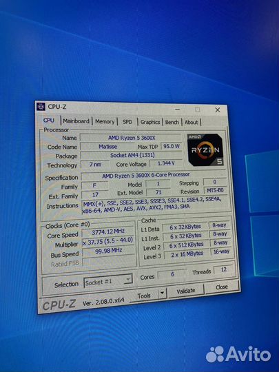 Комплект ryzen 5 3600X/ asrock B450M PRO4