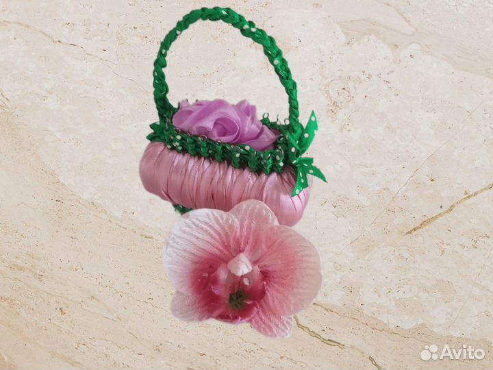 Корзинка из мыла лент декор хейд мейд ассортимент