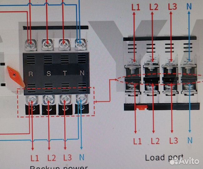 Рубильник реверсивный для генератора 4 пл