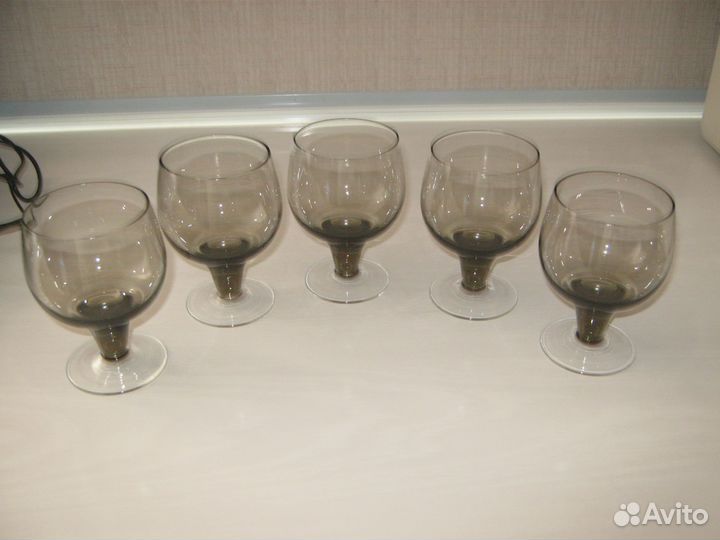 Бокалы дымчатое стекло СССР