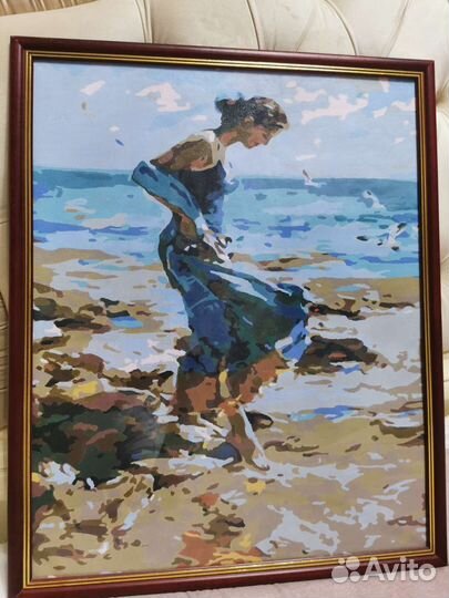 Нарисованная картина маслом по номерам