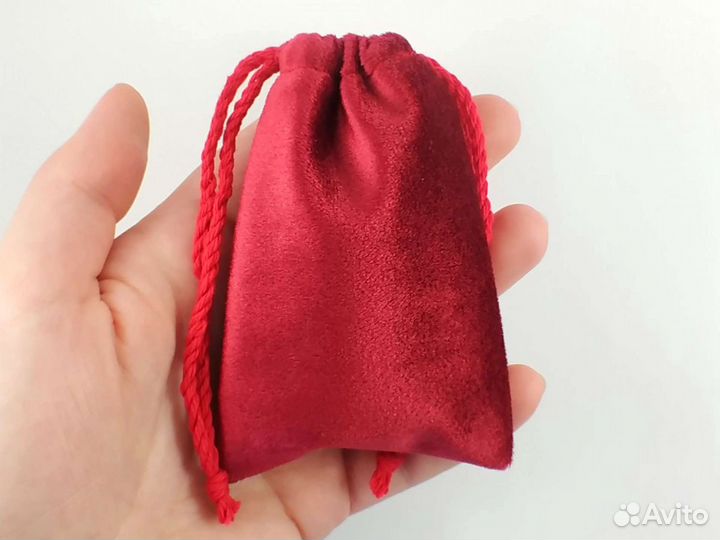 Бархатные мешочки бордовые и синие на шнурке