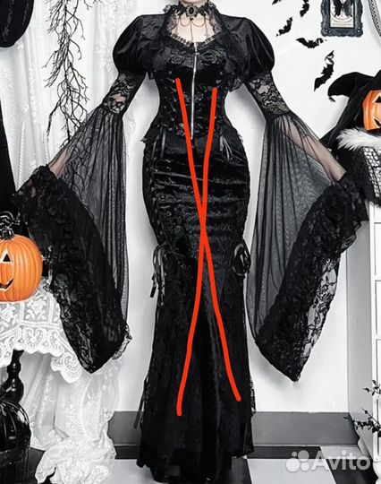Новое готическое платье с кружевом 42р