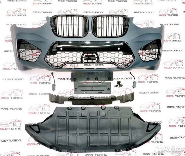 Передний бампер + решетка стиль X3M BMW X3 G01