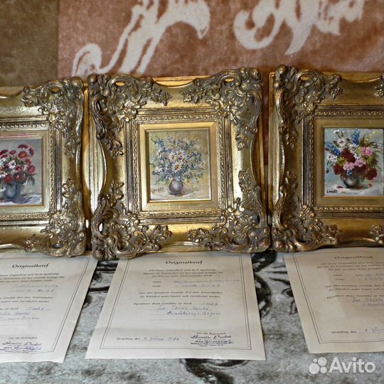 Картины.Германия.Цветы.Букет цветов.Винтаж