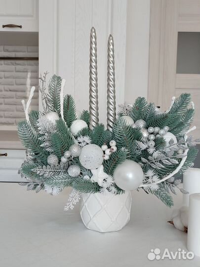 Новогодняя композиция+свечи
