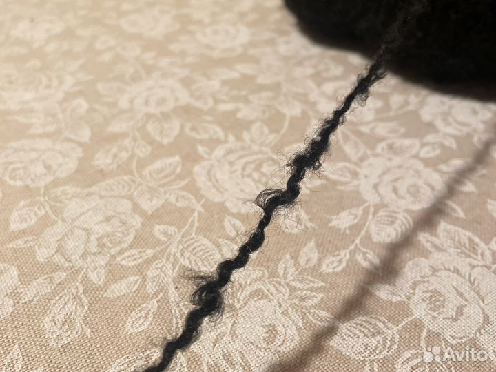 Пряжа черная букле акрил Орлис