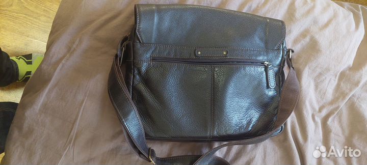 Сумка натуральная кожа коричневая мужская