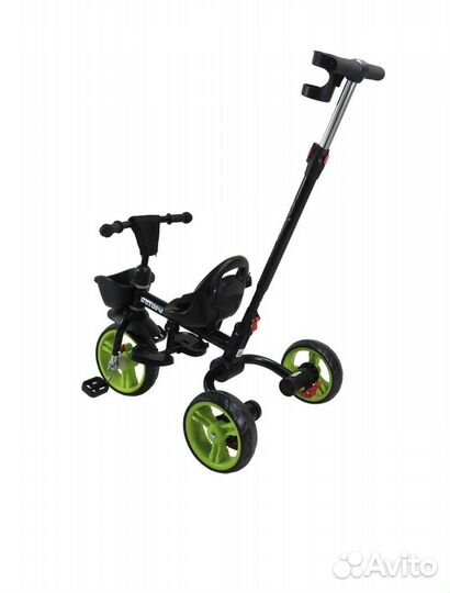 Велосипед трехколесный складной с ручкой