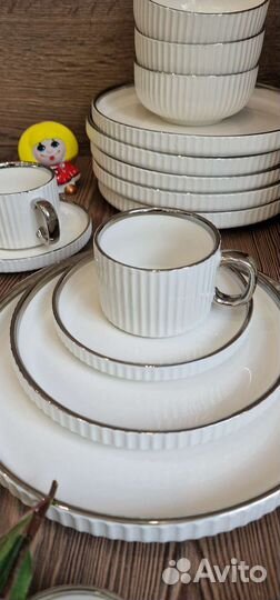 Набор столовой посуды новый на 6 персон белый