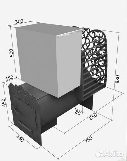 Печь банная из трубы 8мм