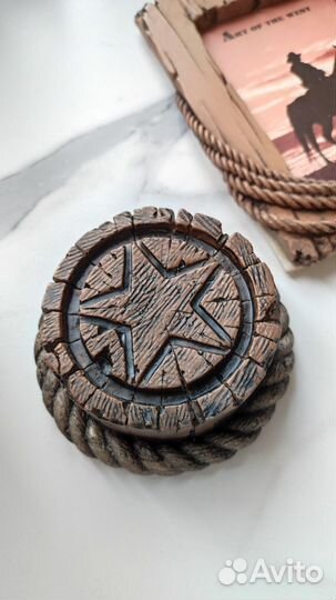 Винтажная рамка в ковбойском стиле + подсвечник