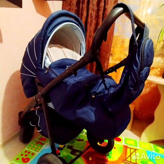 Коляска 3 в 1 Tutis Zippy Sport Plus сине-голубая