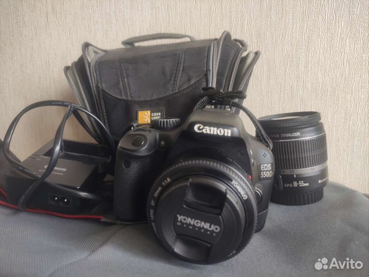 Зеркальный фотоаппарат canon 550d kit + 50mm 1.8