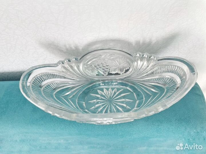 Хрустальная ваза, салатник, ладья