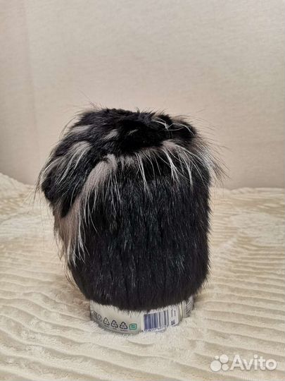 Шапка норковая вязаная женская