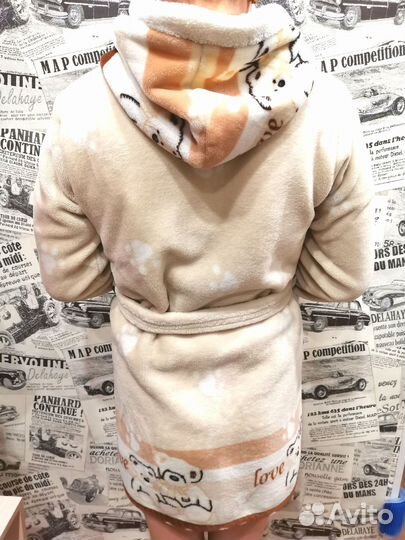 Плюшевый женский халат