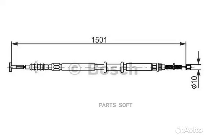 Bosch 1987477969 Трос стоян торм лев Fiat Siena
