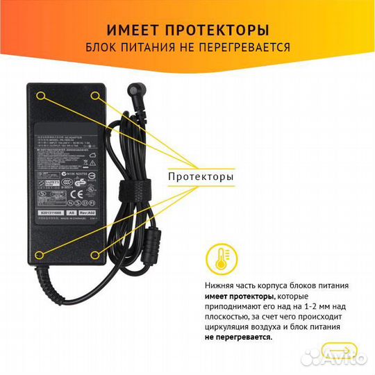 Блок питания для ноутбука Lenovo 19V, 4.74A, 90W