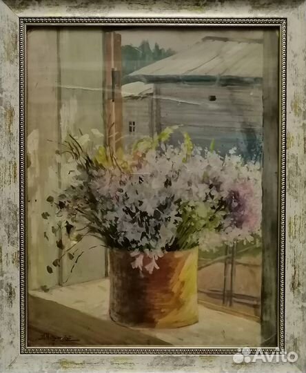 Картина Натюрморт, Полевые цветы.1911 год.Андронов