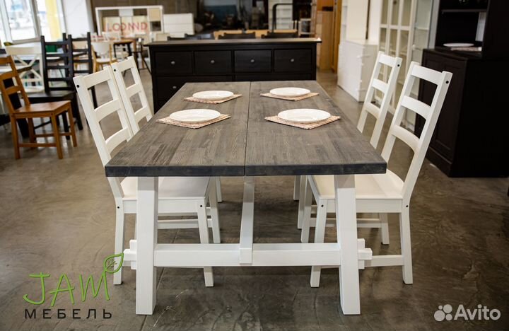 Стол Скогста-мини массив сосны / темный графит