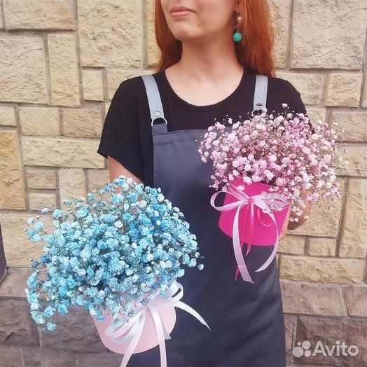 Букет из Гипсофилы в Шляпной коробке Доставка