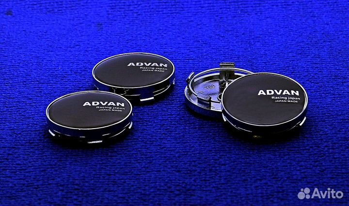 Комплект колпачков диска Advan Racing Japan черный