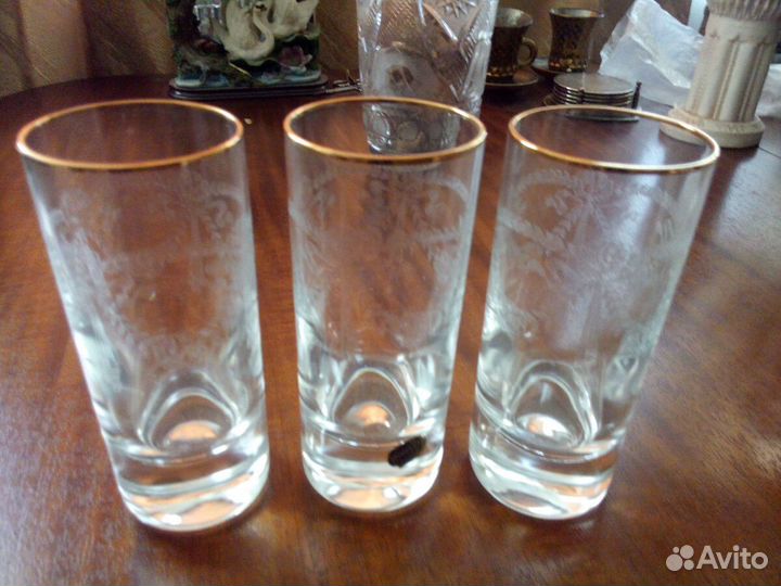 Стаканы богемия (чехия) с большим дном