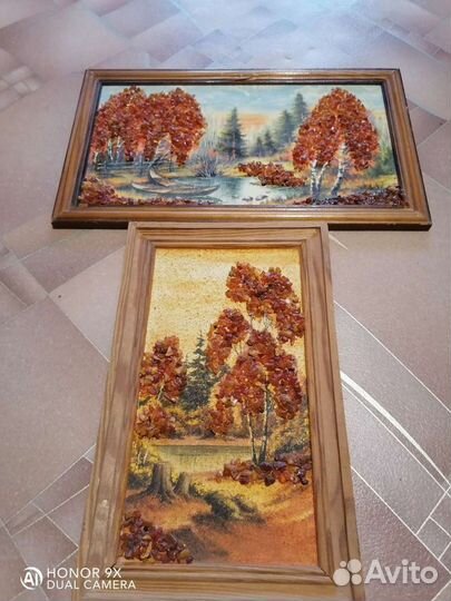 Картины с янтарем