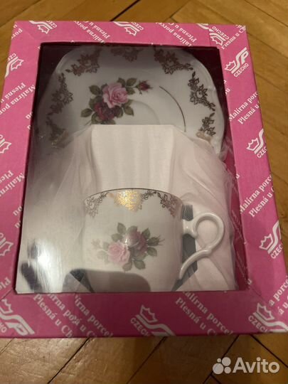 Чашка с блюдцем новые